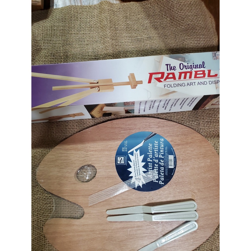 Loew Cornell Artist Palette Set with Knives & The Original Rambler Display Easel